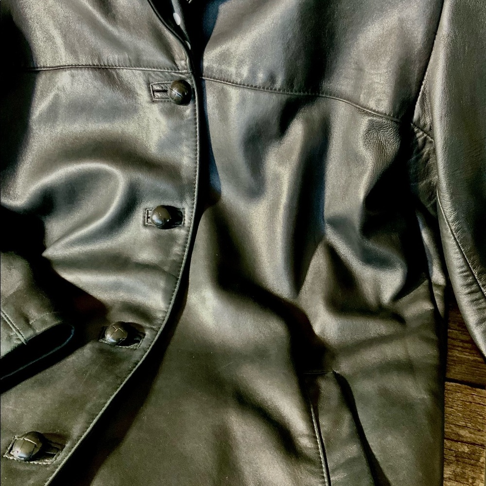 Canadian Made Genuine Leather Barn Style Black Jacket XL As New - Picture 8 of 10